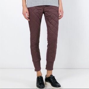Adidas By Stella Mccartney Maroon quilted Moto Ski Snowboard leggings Sz S